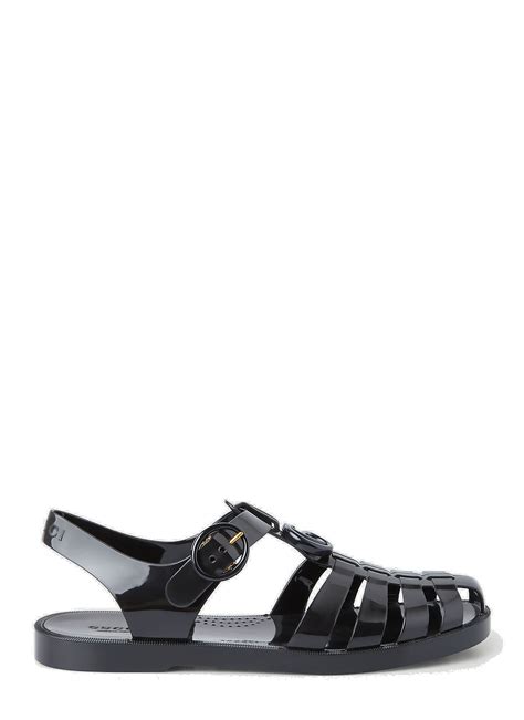 gucci jelly shoes black